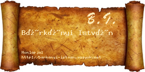 Bárkányi István névjegykártya