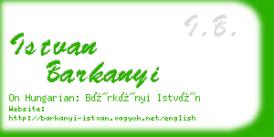 istvan barkanyi business card